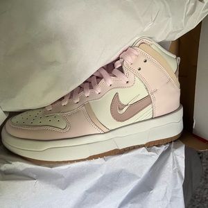 Women’s Nike Dunk High Up Soft Pink size 8.5